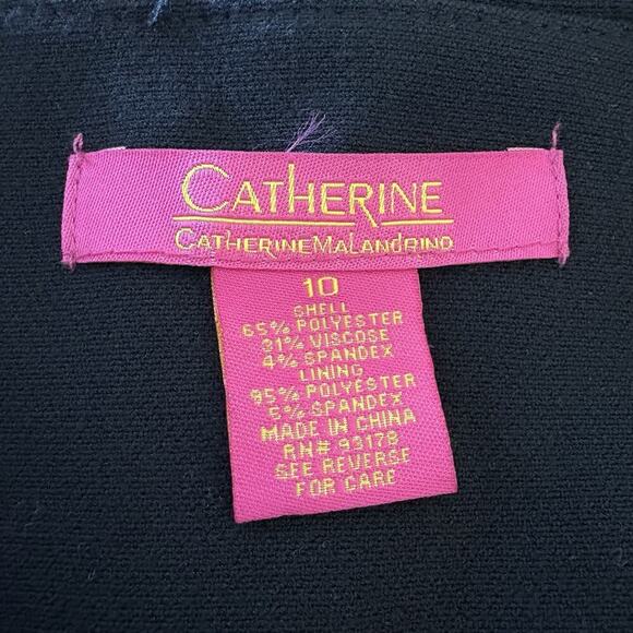 Catherine Malandrino Black Open Front Long Blazer‎ Jacket Coat Womens Size 10 - Picture 3 of 4